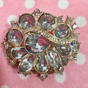 Vintage Silver Rhinestone Brooch